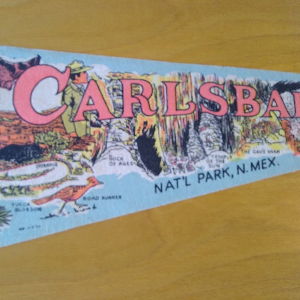 Vintage Carlsbad Cavern National Park Pennant Flag